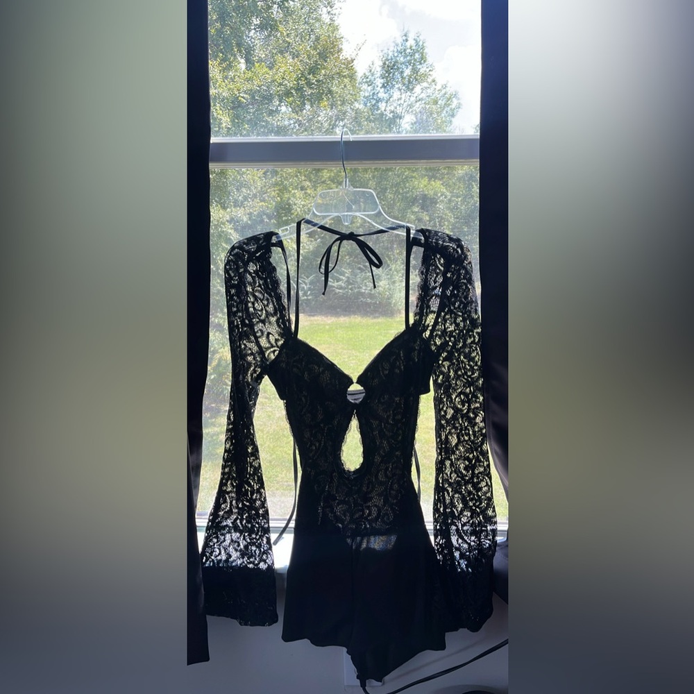 Elegant Black Lace Bodysuit